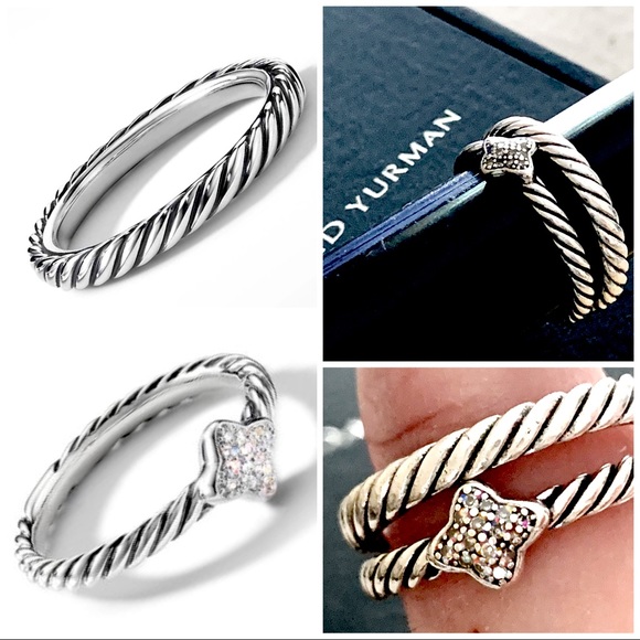 David Yurman Jewelry - 2 David Yurman rings sz 6 Quatrefoil pavé classics